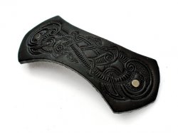 Leather barrette motif 4: Viking