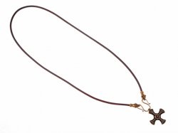 Viking leather necklace - brown