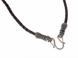Viking leather chain - black