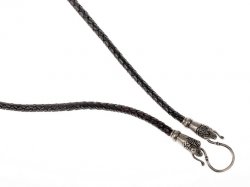 Viking leather chain - black