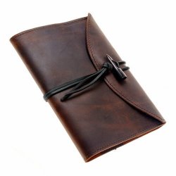 Leather book cover - brown
