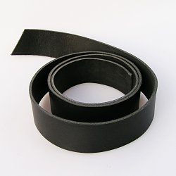 5 cm wide leather strip - black