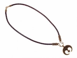 Leather necklace - brown 