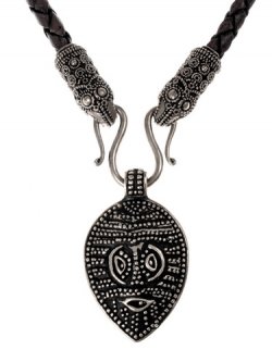 Viking leather necklace - black