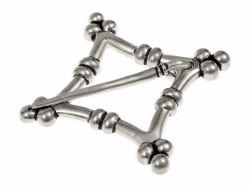 Medieval annular brooch - silver plated