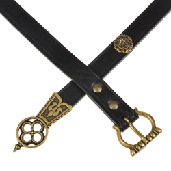 Medieval belt - black / brass