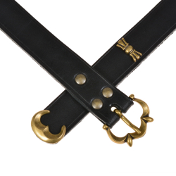 Medieval belt - black / brass