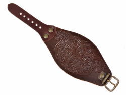 Embossed leather wristband