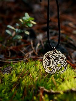 Viking dragon pendant in nature