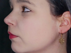 Celtic earrings in use