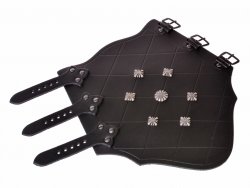 Medieval bracer - black leather