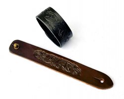 Leather Wristband in 3 cm - Arabesque
