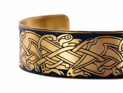 Celtic brass bangle - detail