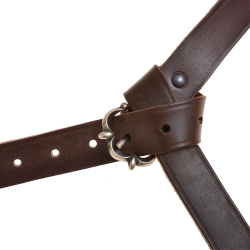 Medieval belt - brown / silver