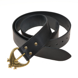 High medieval belt - black / brass