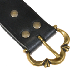 Medieval leather belt - brown / brass