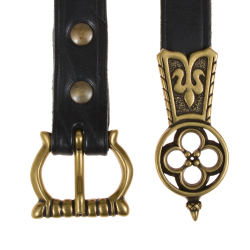 Medieval belt - black / brass