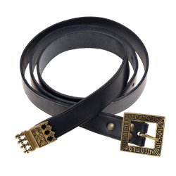Medieval belt - black / brass