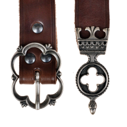 Medieval belt - brown / silver