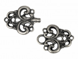 Medieval cape clasp - silver coloured