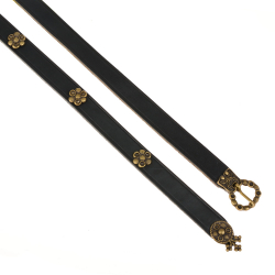 Late medieval belt - black / brass