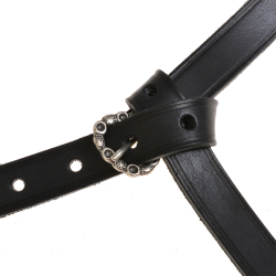 Late medieval belt - black / silver