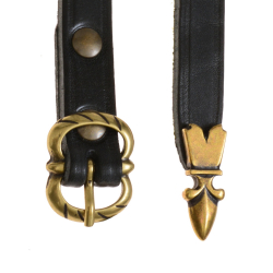 Medieval belt - black / brass