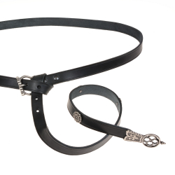 Medieval belt - black / silver