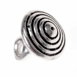 Medieval pewter button - back side