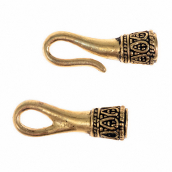 Leather cord ends - bronze