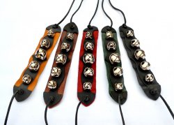 Leather Anklet with Bells - Wide