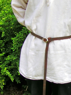 Medieval leather belt in use