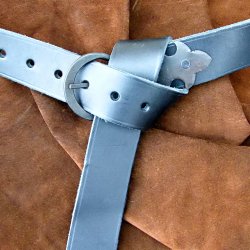 Belt with riveted iron buckle
