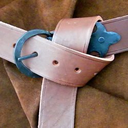 Medieval belt with hand-forged buckle