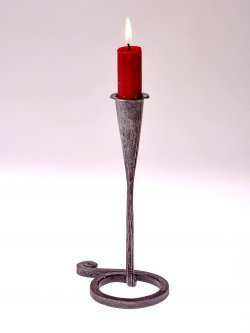 Candle holder with candle