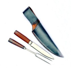 Cutlery set with leather sheath