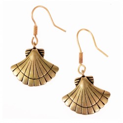 Medieval scallop earrings - bronze