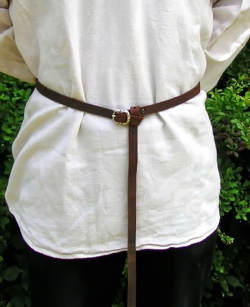 Medieval leather belt in use
