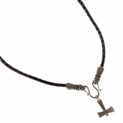 Viking leather necklace - black