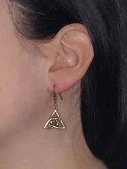 Celtic earrings in use