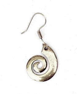 Spiral shaped earring - silver plated