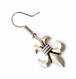 Earring Fleur de Lys - silver plated