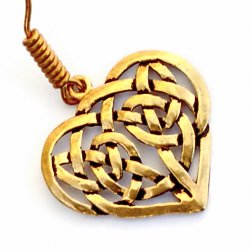 Ohrring Keltisches Herz - bronze