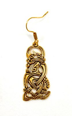 Viking earring dragon - bronze