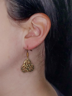 Celtic earrings in use