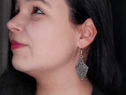 Viking earrings in use