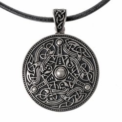 Viking disc pendant - silver