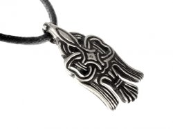 Viking raven pendant - silver