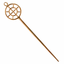 Wheel-headed dress pin - bronze