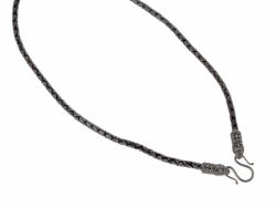 Viking leather chain - black